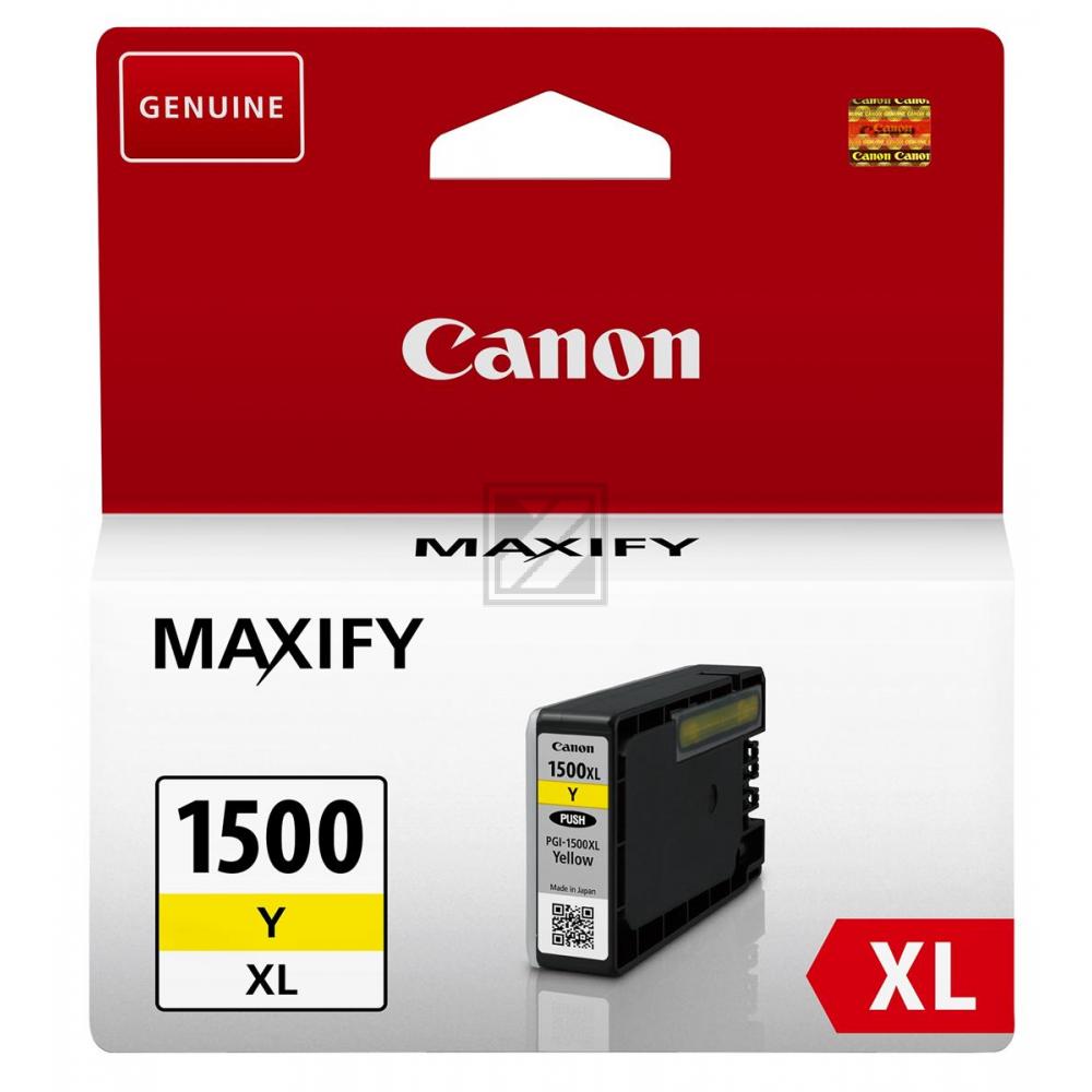 9195B001 // PGI1500XLY / gelb / original CANON Tintenpatrone gelb / 9195B001 / 935 S. / 12.00 ml
