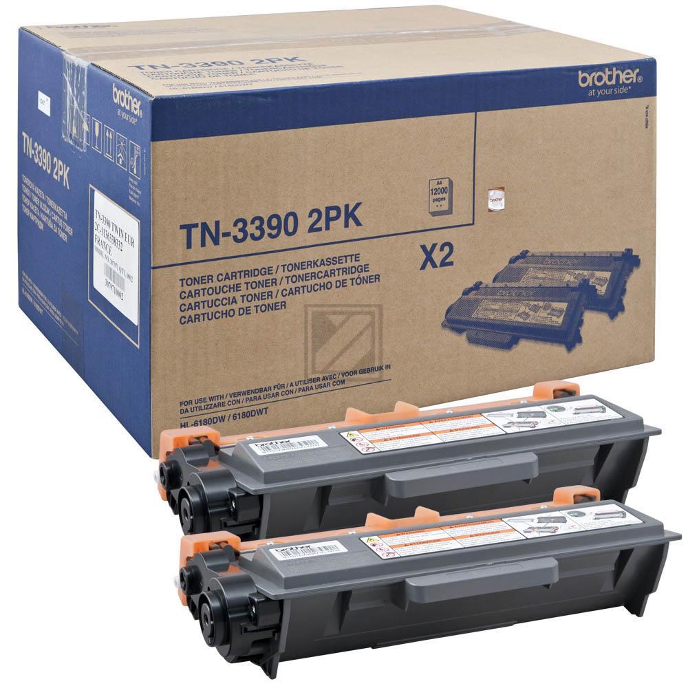 TN3390TWIN / schwarz / original BROTHER Toner schwarz / TN3390TWIN / 12000 S.