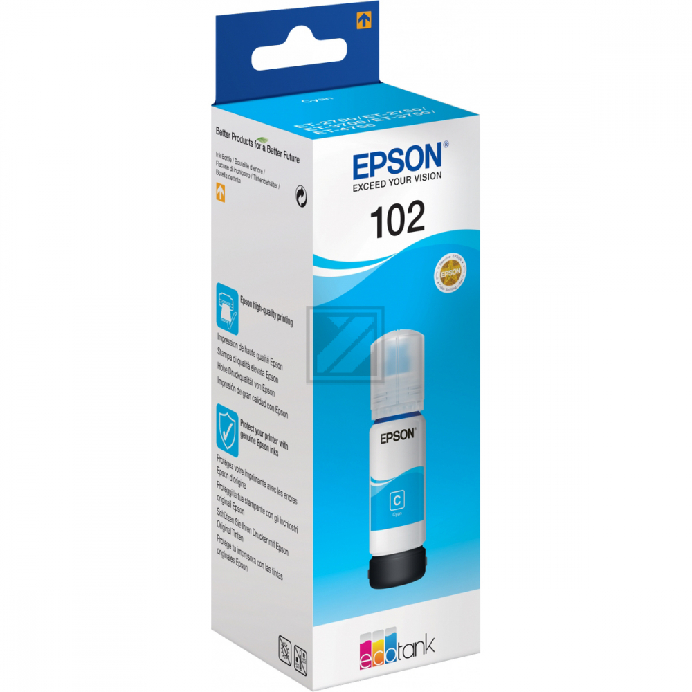 C13T03R240 // 102 / cyan / original EPSON Tintenflasche cyan / C13T03R240 / 6000 S. / 70.00 ml