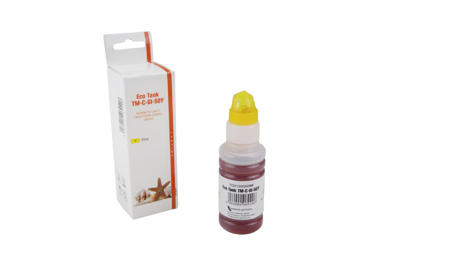 Alternativ GI50Y Eco Tank Nachfüllflasche Yellow für Canon / 3405C001 / 70ml