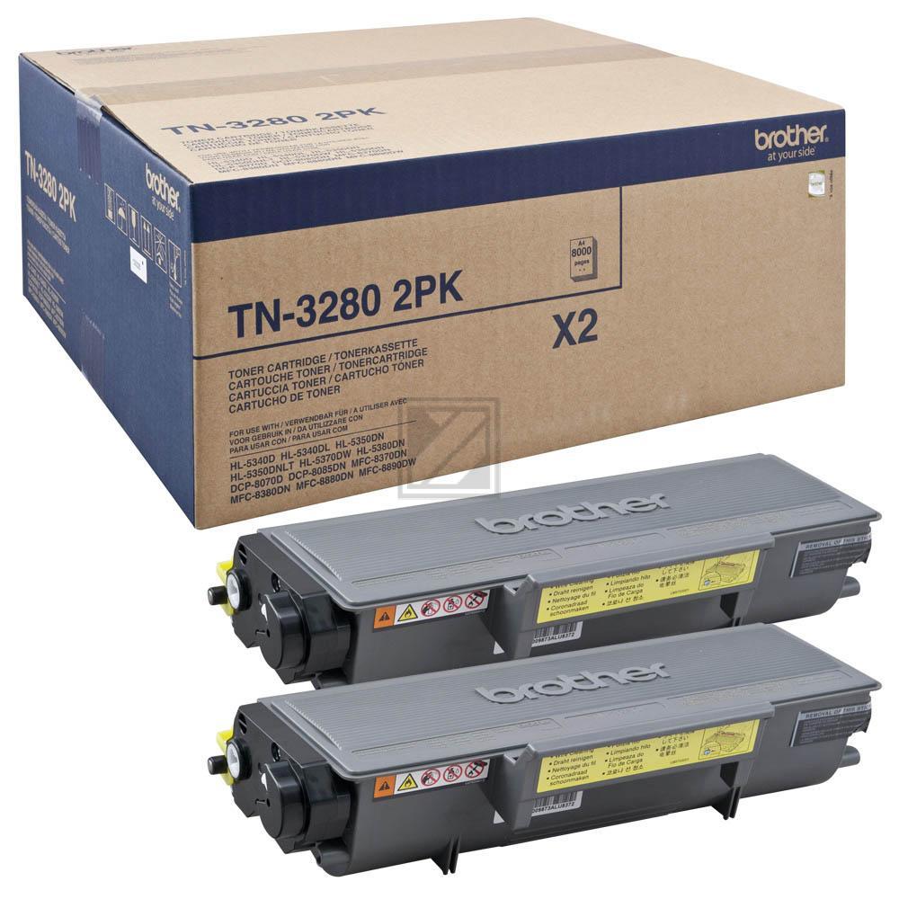 TN3280D DOPPELPACK Original Toner Black für Broth / TN3280TWIN / TN3280D /2x 8.000 Seiten