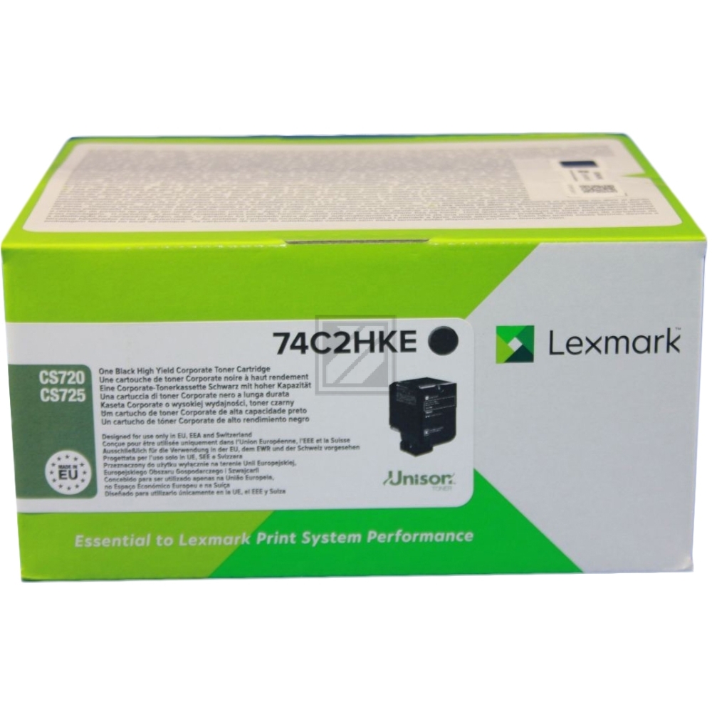 74C2HKE / schwarz / original LEXMARK Toner schwarz / 74C2HKE / 20000 S.