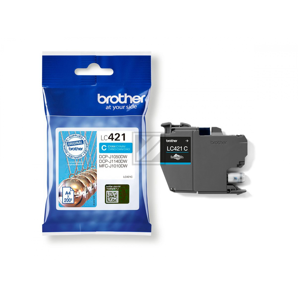 LC421C / original BROTHER Tintenpatrone cyan / LC421C / 200 S.