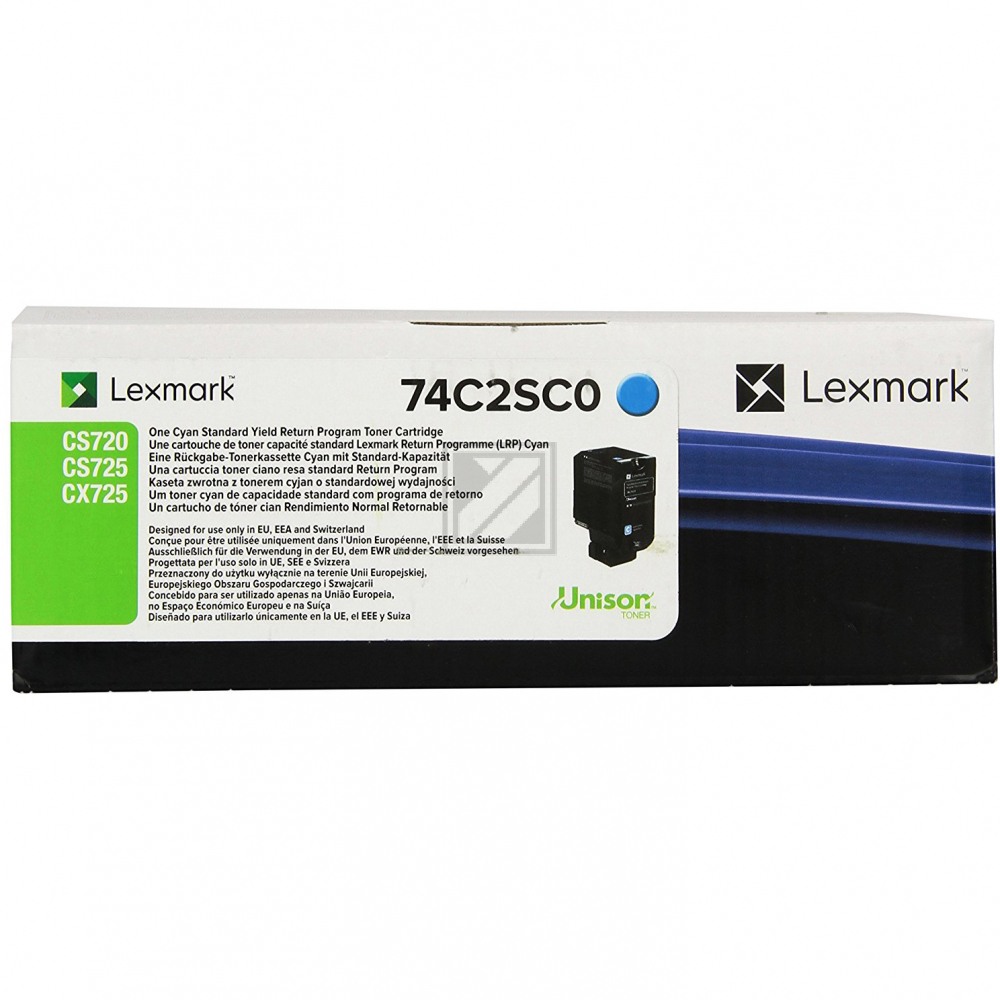 74C2SC0 / cyan / original LEXMARK Toner cyan / 74C2SC0 / 7000 S.