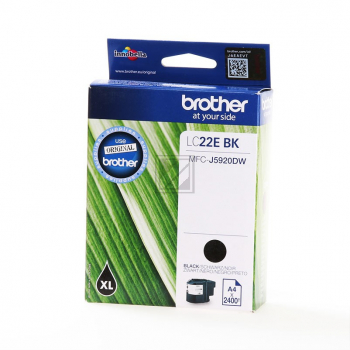 LC22EBK / schwarz / original BROTHER Tintenpatrone schwarz / LC22EBK / 2400 S.