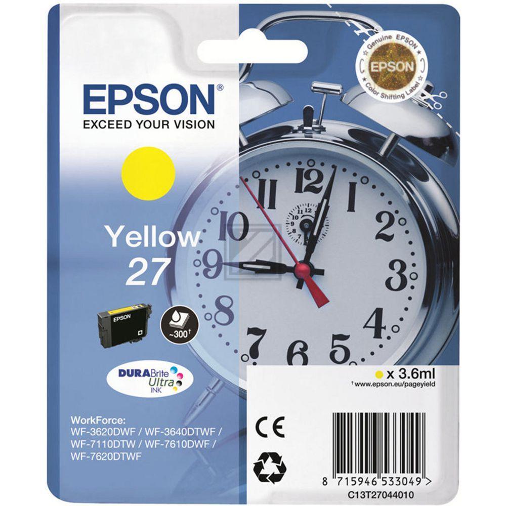 C13T27044012 // 27 / gelb / original EPSON Tintenpatrone gelb / C13T27044012 / 300 S. / 3.60 ml