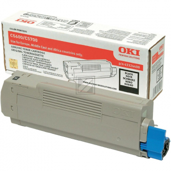 43324408 / schwarz / original OKI Toner schwarz / 43324408 / 6000 S.