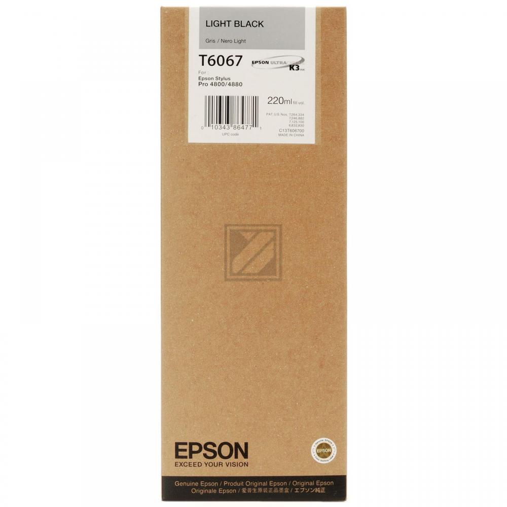 C13T606700 // T6067 / schwarz / original EPSON Tintenpatrone schwarz hell / C13T606700 / 220.00 ml