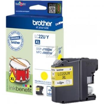 LC22UY // Yellow // original // Tinte f.  / LC22UY  // DCPJ785DW, 1.200 Seiten