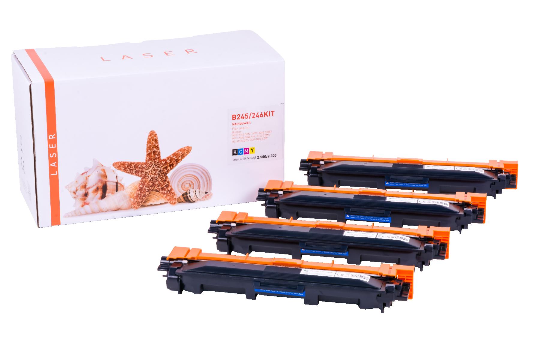 Alternativ Toner TN241/242/245/246 Rainbowkit für Brother / TN246KIT / BK2.500  / CMY2.200 Seiten