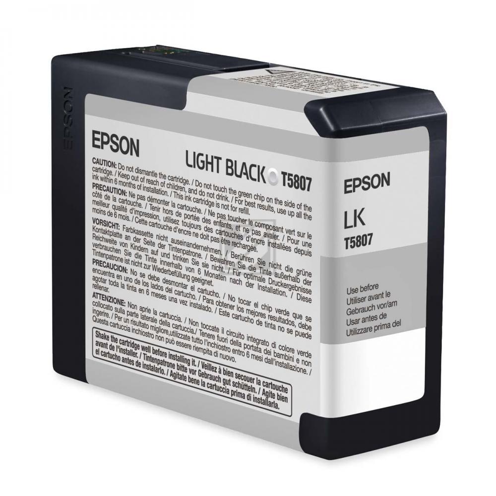 C13T580700 // T5807 / schwarz / original EPSON Tintenpatrone schwarz hell / C13T580700 / 80.00 ml
