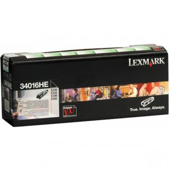 34016HE / schwarz / original LEXMARK Toner schwarz / 34016HE / 6000 S.