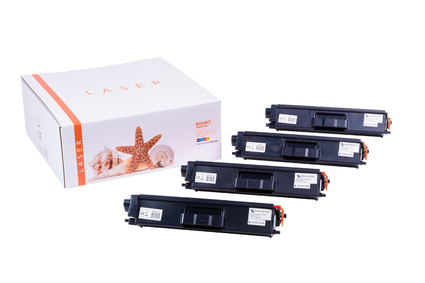 Alternativ Toner Rainbowkit für Brothe / TN326 / BK4.000 / CMY3.500 Seiten