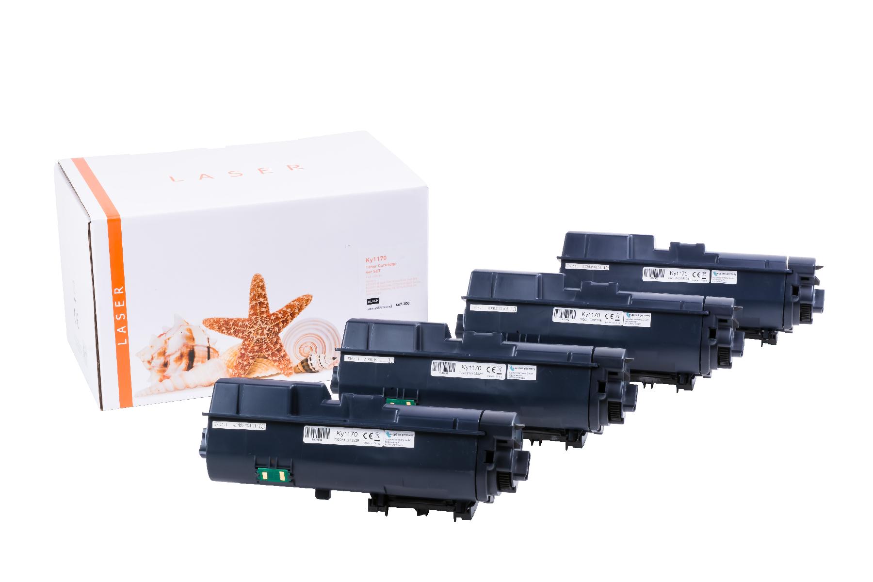 4er Set TONTK1170 Alternativ Toner Black für Kyoce / TK1170 / 4x7.200 Seiten