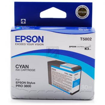 C13T580200 // T5802 / cyan / original EPSON Tintenpatrone cyan / C13T580200 / 80.00 ml
