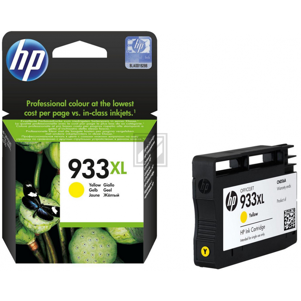 CN056AE // 933XL / gelb / original HP Tintenpatrone gelb / CN056AE / 825 S. / 8.50 ml