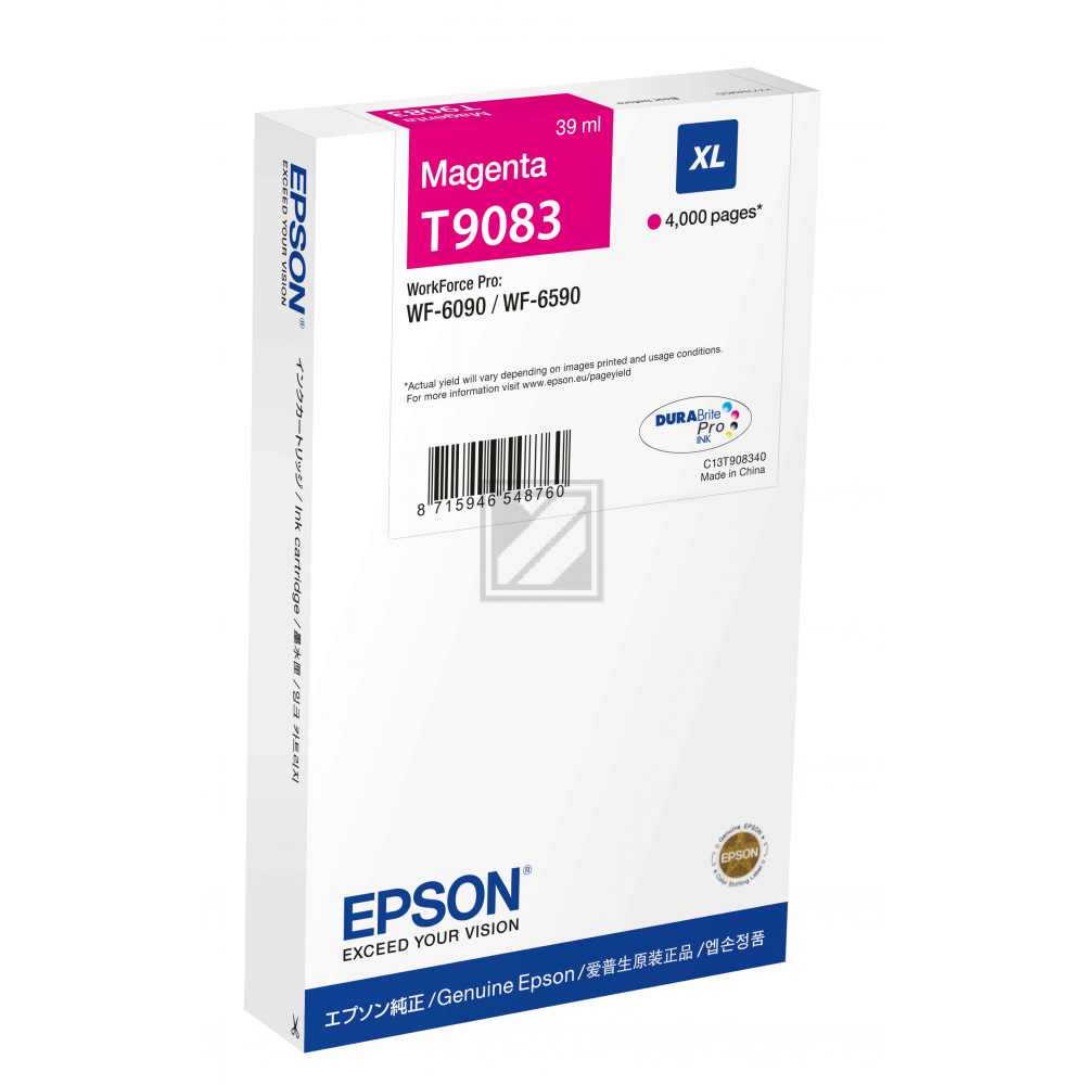 C13T90834N // T9083 / magenta / original EPSON Tintenpatrone magenta / C13T90834N / 4000 S. / 39.00 ml