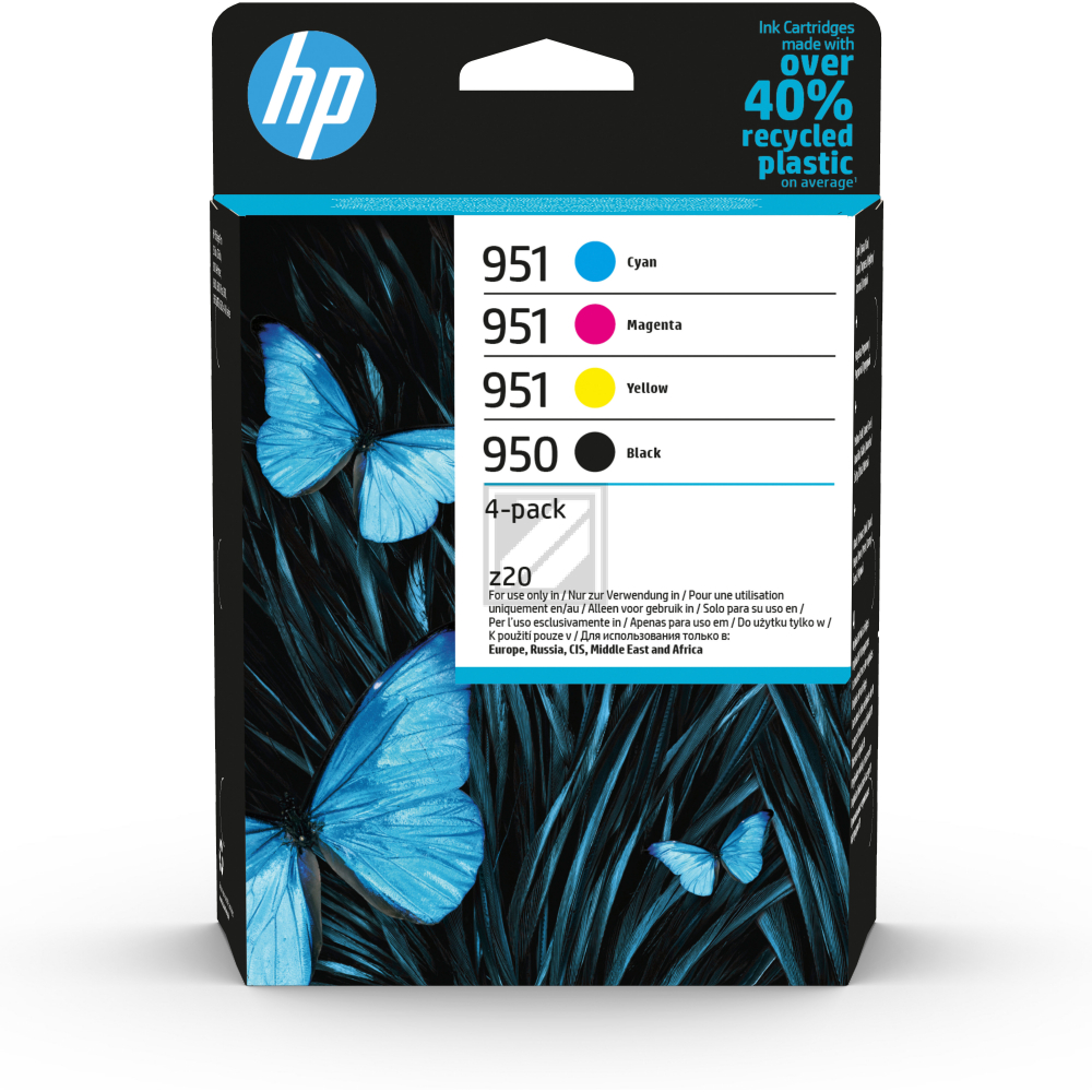 6ZC65AE // 950951 / schwarz cyan magenta / original HP Tintenpatrone MultiPack / 6ZC65AE