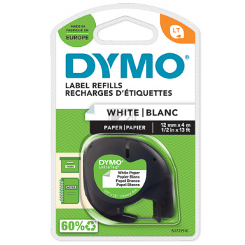 91220 // S0721520 // Dymo Schriftband 12mm, schw/w / 91220 // S0721520