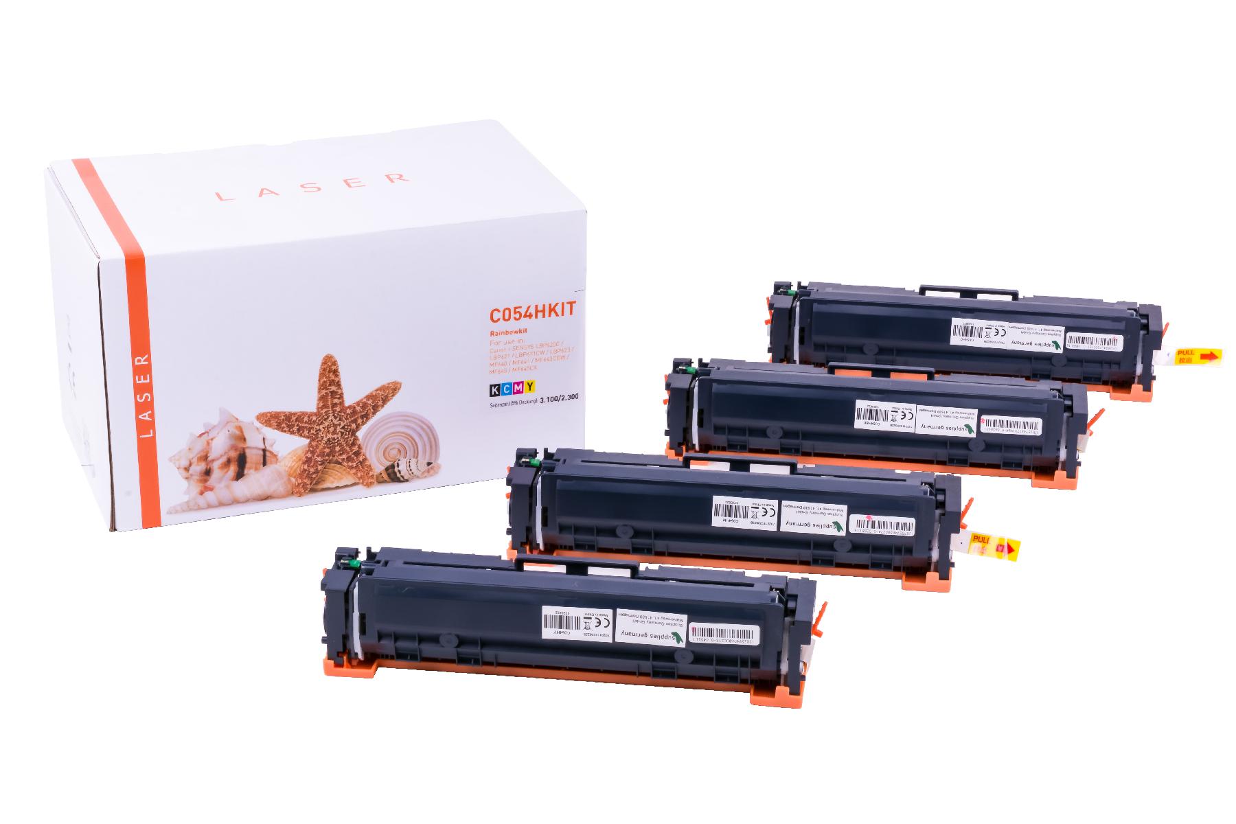 Alternativ Toner Rainbowkit für Canon / 3028/27/26/25C002 / BK3.100 / CMY2.300 Seiten