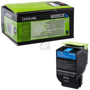 80C2SCE // 802SC / original LEXMARK Toner cyan / 80C2SCE / 2000 S.