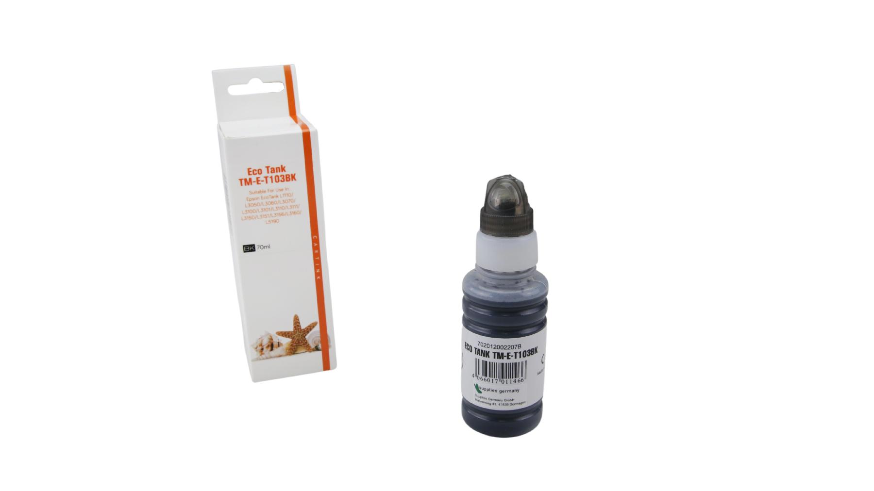 Alternativ T103BK Eco Tank Nachfüllflasche Black für Epson / C13T00S14A / 70ml