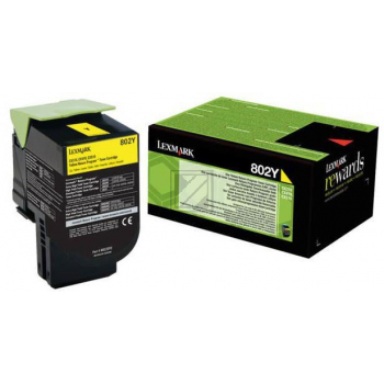 80C20YE // 802YE / gelb / original Lexmark Toner g / 80C20YE / 1000 S.
