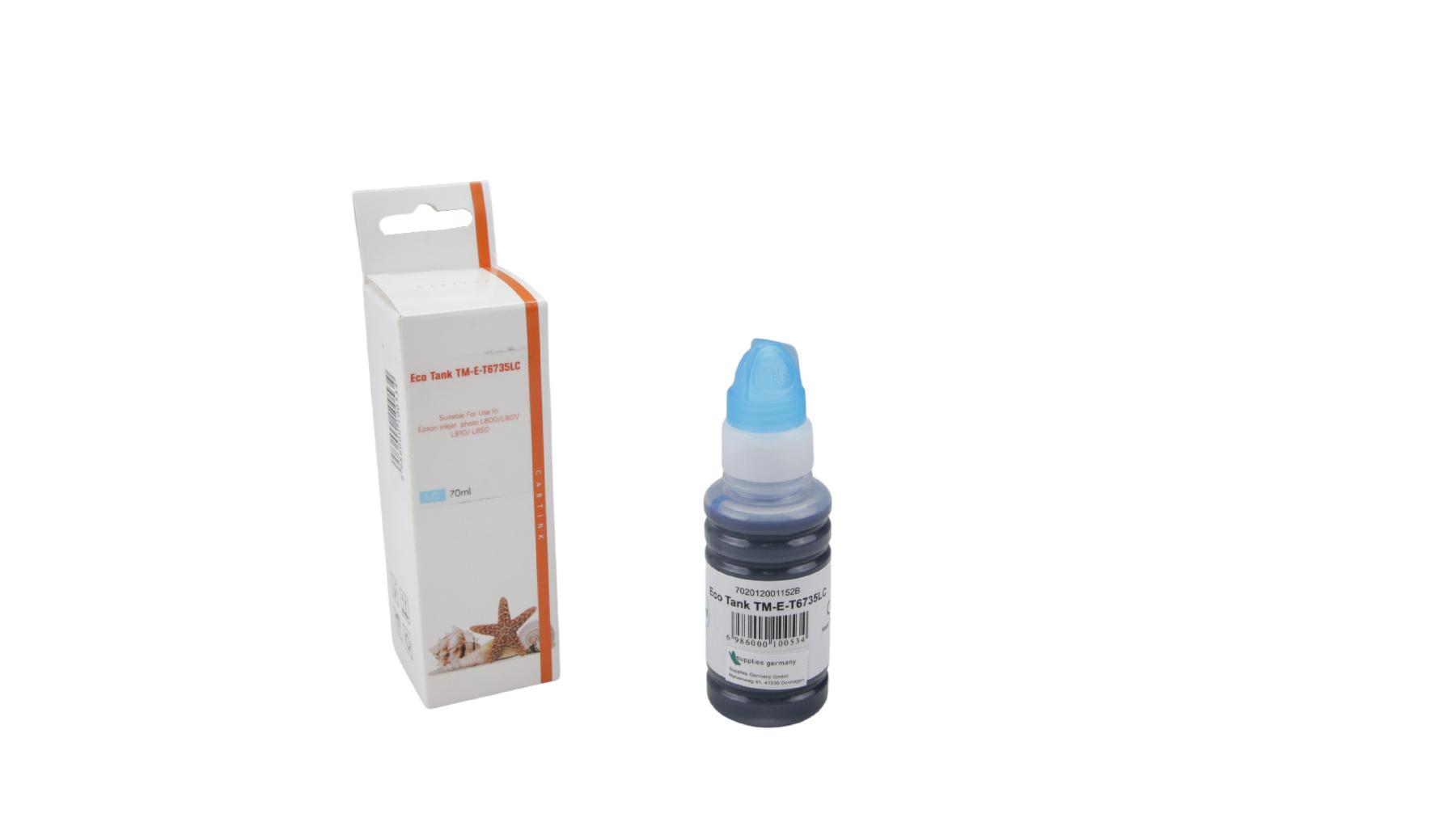 Alternativ T6735LC Eco Tank Nachfüllflasche LightCyan für Ep / T6735LC / 70ml