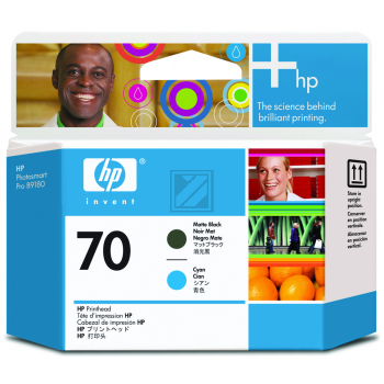 C9404A // 70 / schwarz cyan / original HP Druckkopf schwarz matt / C9404A / 130.00 ml