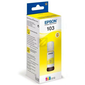 C13T00S44A // 103 / gelb / original EPSON Tintenflasche gelb / C13T00S44A / 4500 S. / 70.00 ml