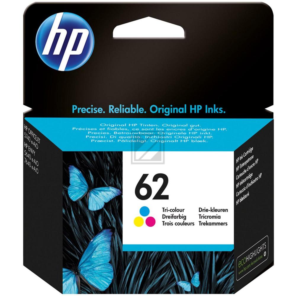 C2P06AE // 62 / original HP Druckkopfpatrone color / C2P06AE / 165 S. / 4.50 ml