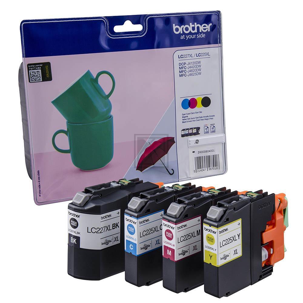 LC227XLVALBP / schwarz gelb cyan magenta / original BROTHER Tintenpatrone MultiPack / LC227XLVALBP / 1200 S.