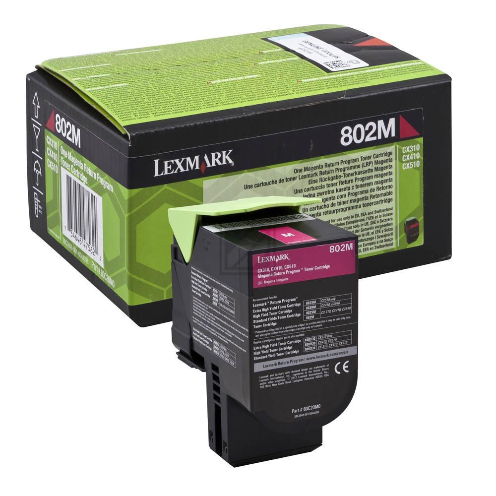 80C20M0 // 802M / magenta / original LEXMARK Toner magenta / 80C20M0 / 1000 S.