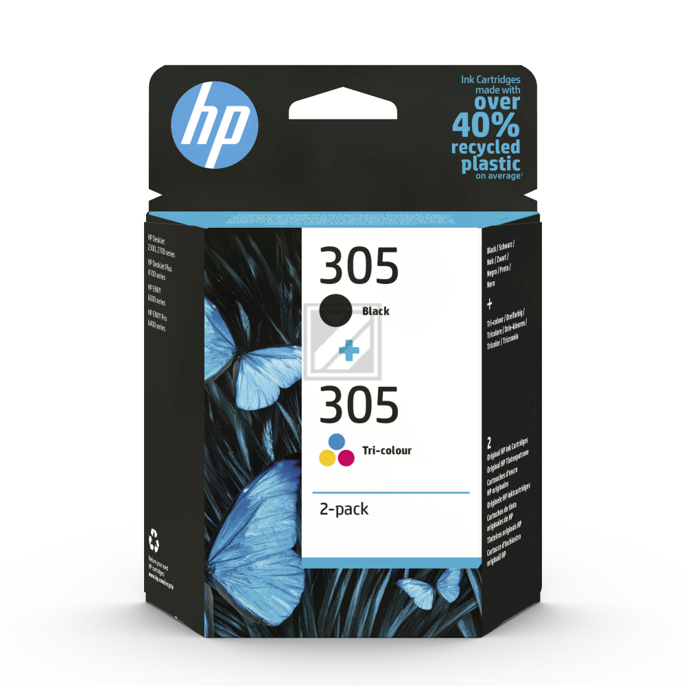 6ZD17AE // 305 / schwarz color / original HP Multipack / 6ZD17AE / 120 S. / 4.00 ml