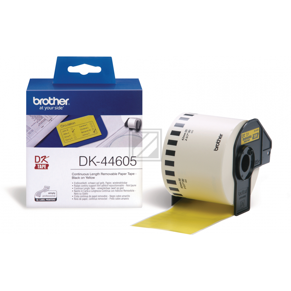 DK44605 / gelb / original BROTHER PTouch Etiketten / DK44605