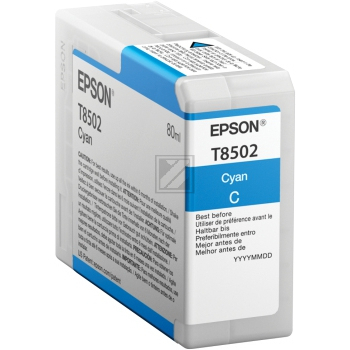 C13T850200 // T8502 / cyan / original EPSON Tintenpatrone cyan / C13T850200 / 80.00 ml