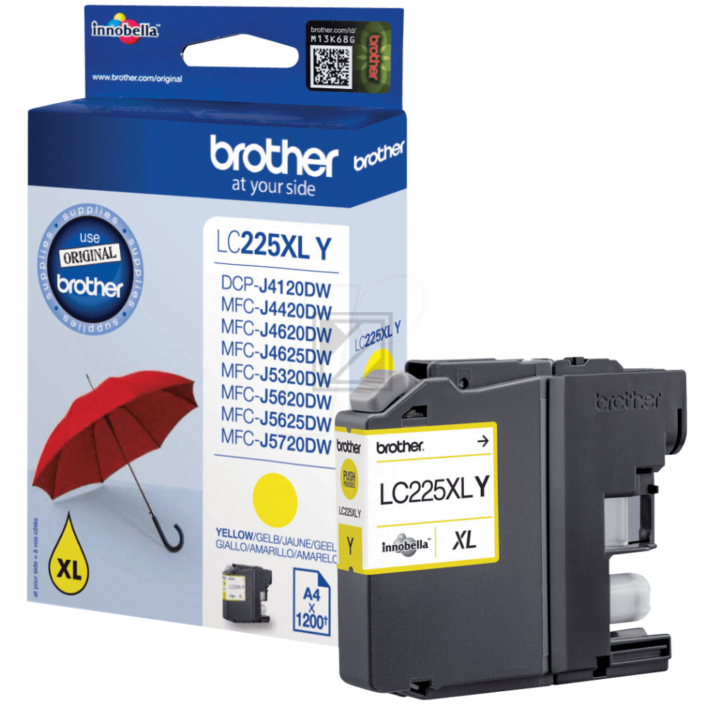 LC225XLY / gelb / original BROTHER Tintenpatrone gelb / LC225XLY / 1200 S. / 11.80 ml