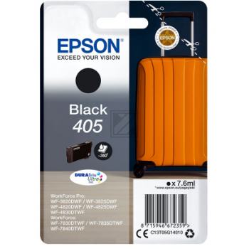 C13T05G14010 // 405 / schwarz / original EPSON Tintenpatrone schwarz / C13T05G14010 / 350 S. / 7.60 ml