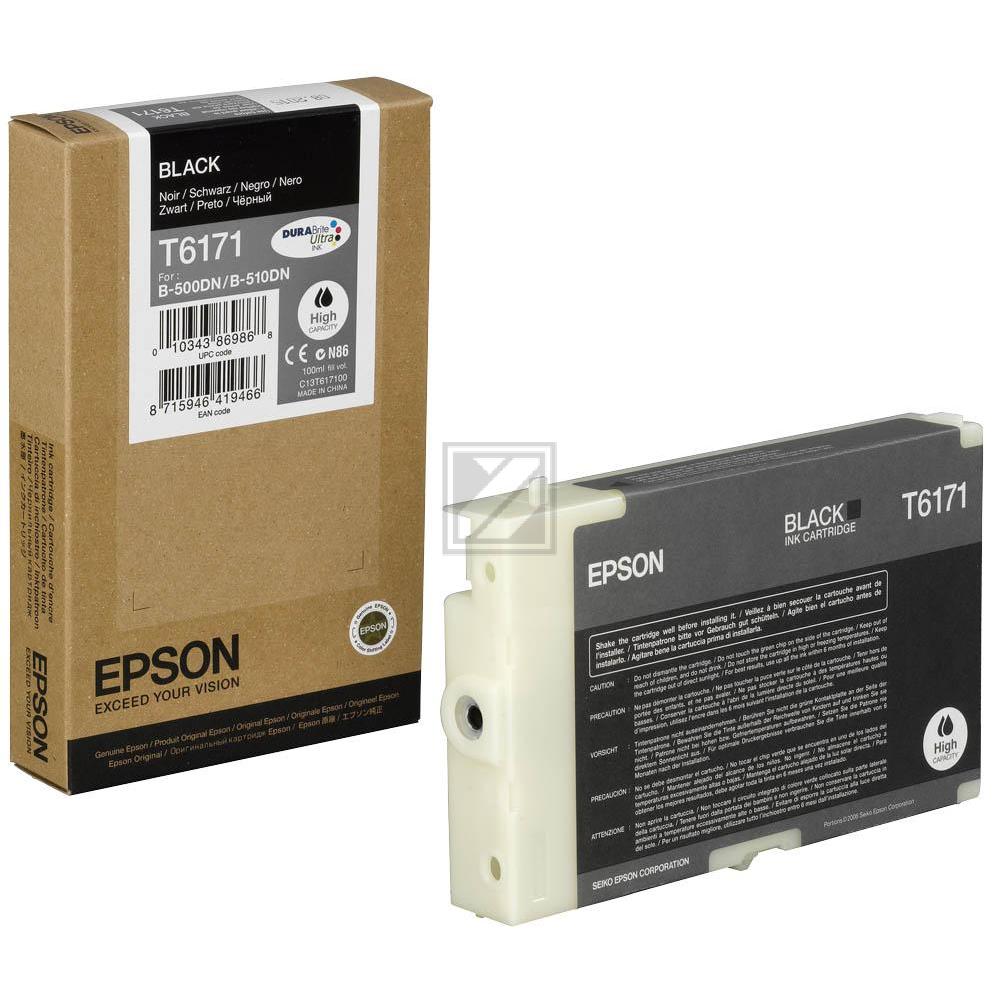 C13T617100 // T6171 / schwarz / original EPSON Tintenpatrone schwarz / C13T617100 / 4000 S. / 100.00 ml