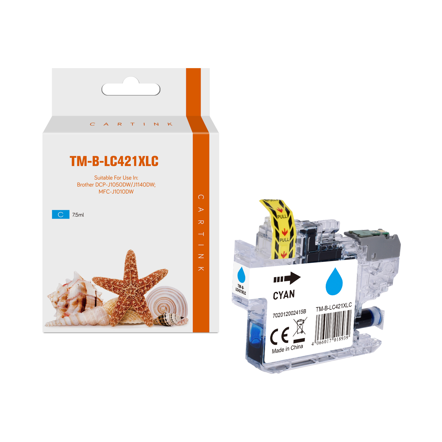 Alternativ (Dye) Tinte Cyan für Brother / LC421XLC / 7,5ml