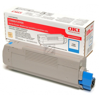 43324423 // Cyan // original // Toner f. Oki C5800 / 43324423 / 5.000 Seiten