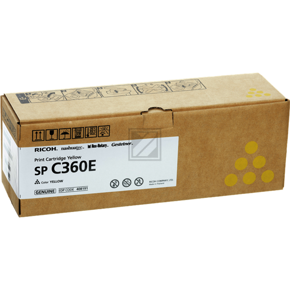 408191 // SPC360E / original RICOH Toner gelb / 408191 / 1500 S.