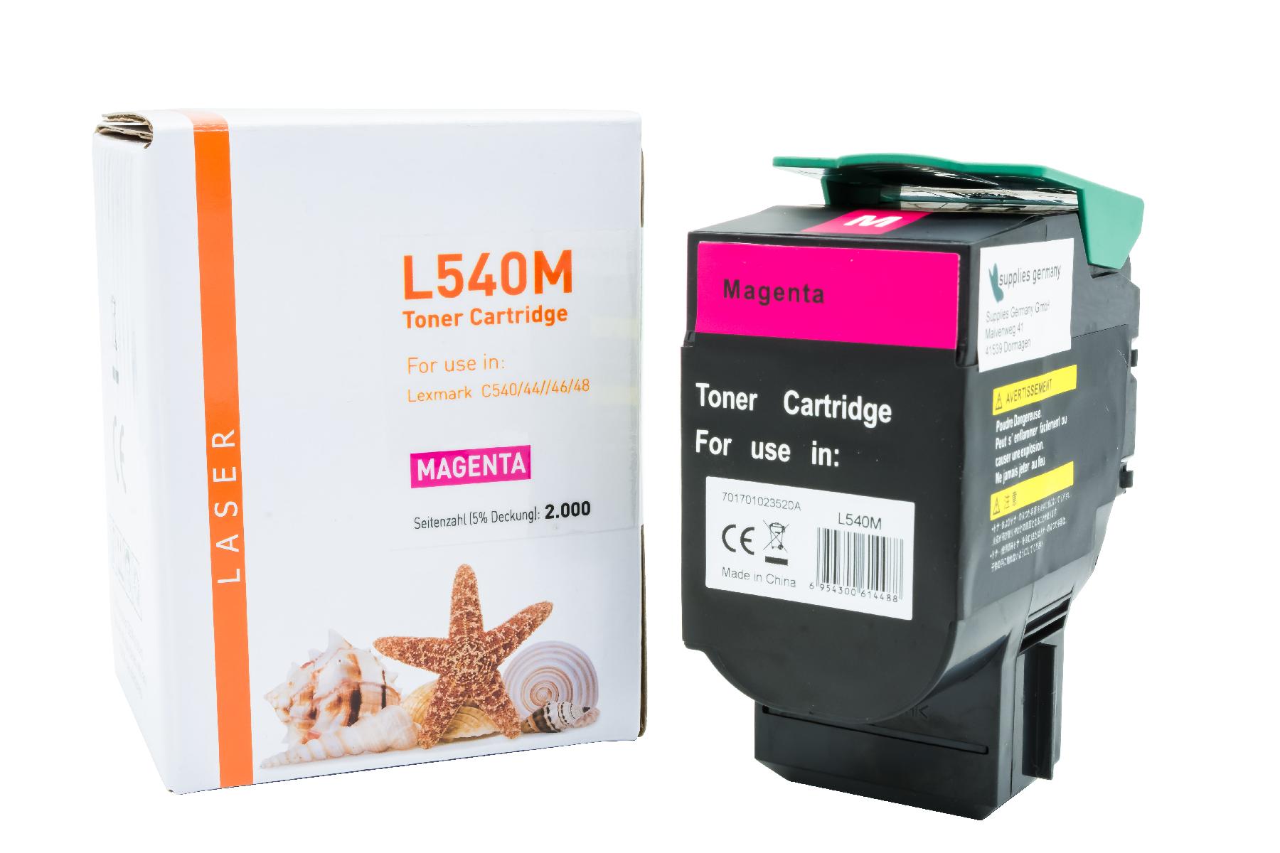 Alternativ Toner Magenta für Lexmark  / C540 / 44 / 46 / 48 / 2.000 Seiten