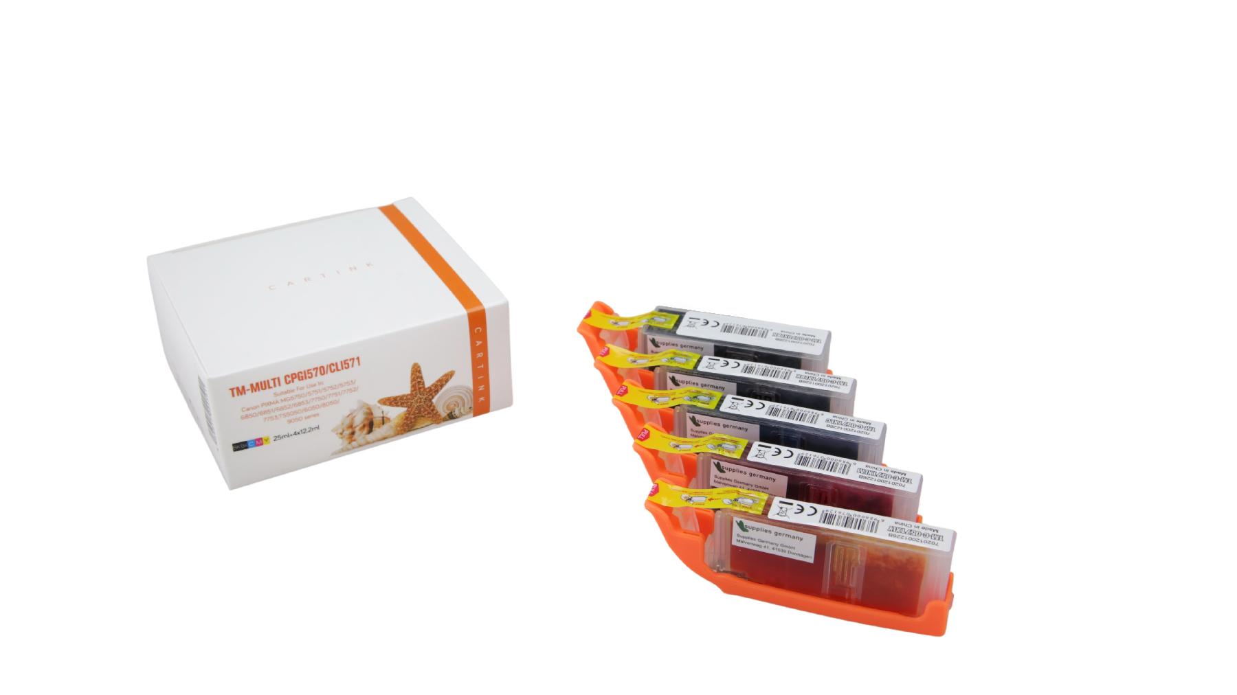 Alternativ Tinte für Canon / 0372C004 / PGI57025ml / CLI571BK,C,M,Y12,2ml