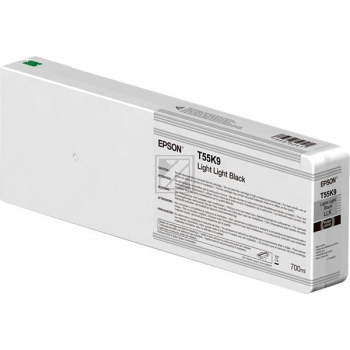 C13T55K900 // T55K900 / original EPSON Tintenpatrone schwarz hell hell / C13T55K900 / 700.00 ml