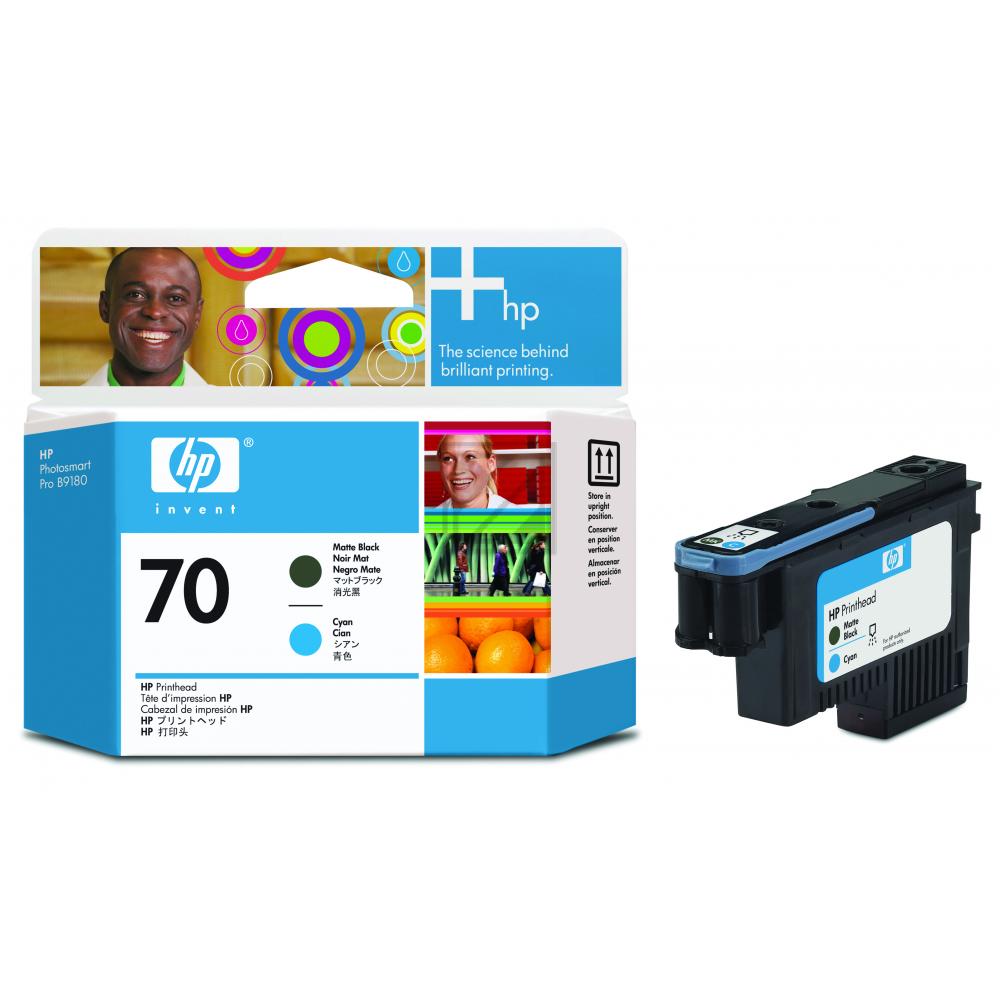 C9404A // 70 / schwarz cyan / original HP Druckkopf schwarz matt / C9404A / 130.00 ml