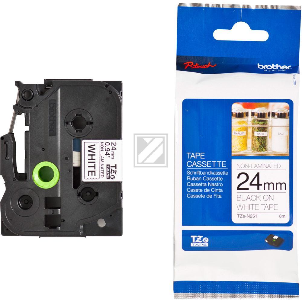 TZEN251 / schwarz / original BROTHER PTouch Farbband / TZEN251