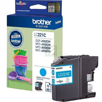 LC221C / cyan / original BROTHER Tintenpatrone cyan / LC221C / 260 S. / 3.90 ml