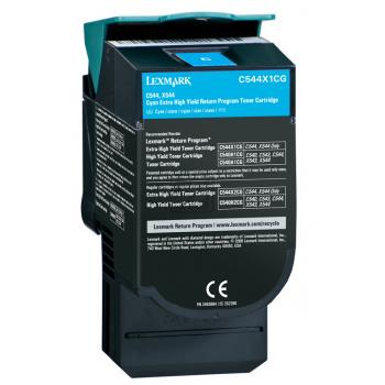 C544X1CG / cyan / original LEXMARK Toner cyan / C544X1CG / 4000 S.