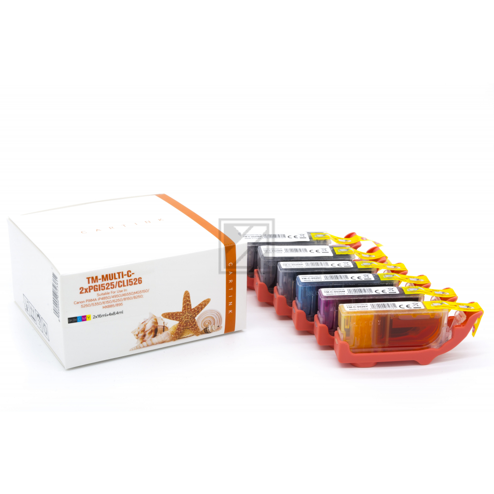 Alternativ Tinte für Canon / PGI525BK2x19,4ml/CLI526BK,C,M,Y9ml